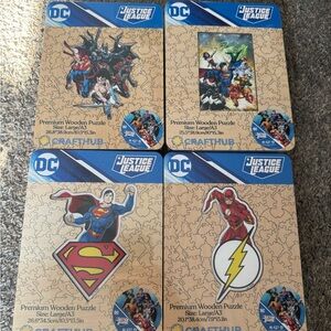 DC Justice League Wooden Puzzle Set with Iconic Heroes craft hub Superman